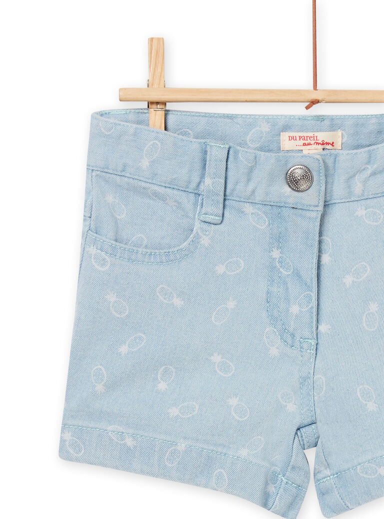 Short denim clair enfant fille