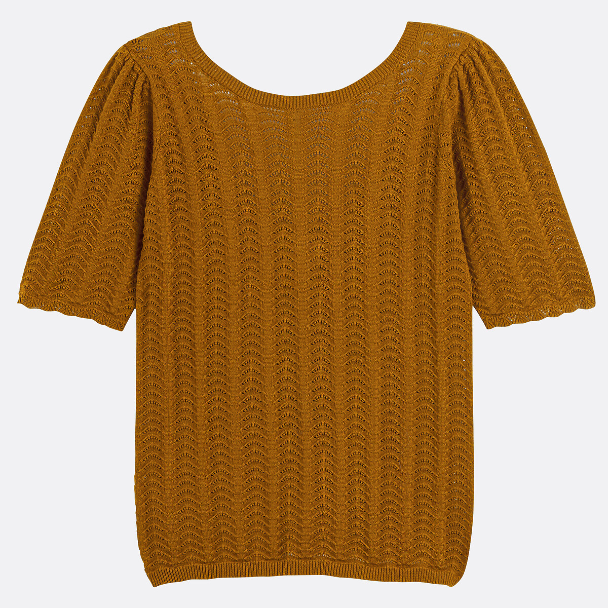 COLEÇÃO LA REDOUTE<br>Suéter em malha fina com gola redonda