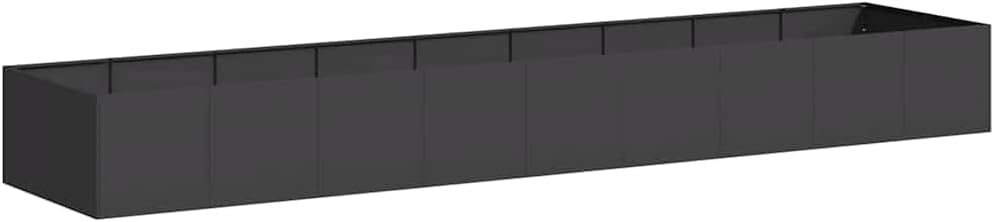 vidaXL Pflanzkübel Schwarz 360x80x40 cm Stahl, Pflanzschale, Garten-Garten-Pflanzkübel, Outdoor-Pflanzgefäß, Hochbeet, Pflanzgefäß, Blumenkasten