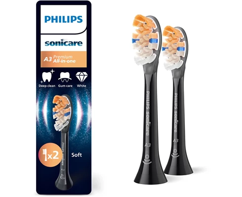 Philips Sonicare Brushhead A3, 2 pack, Black