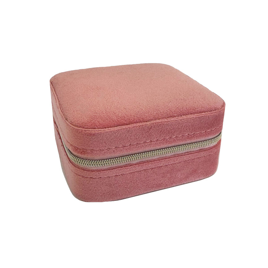 Smykkeskrin i rosa velur