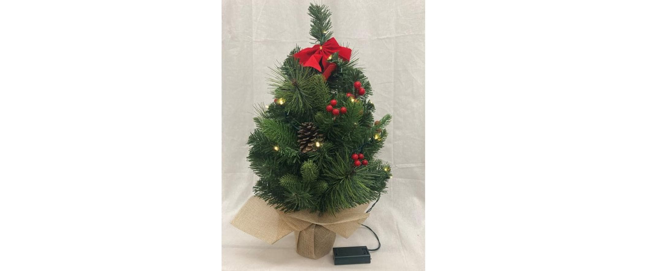 Künstlicher Weihnachtsbaum »Dameco mit Jute-Topf, 15 LEDs, 50 cm, Grün«