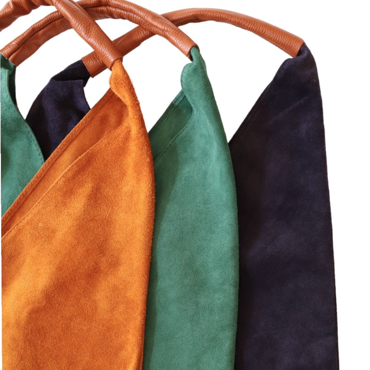 Sac à mains d'épaule cuir souple bleu nuit Maison Suzanne
