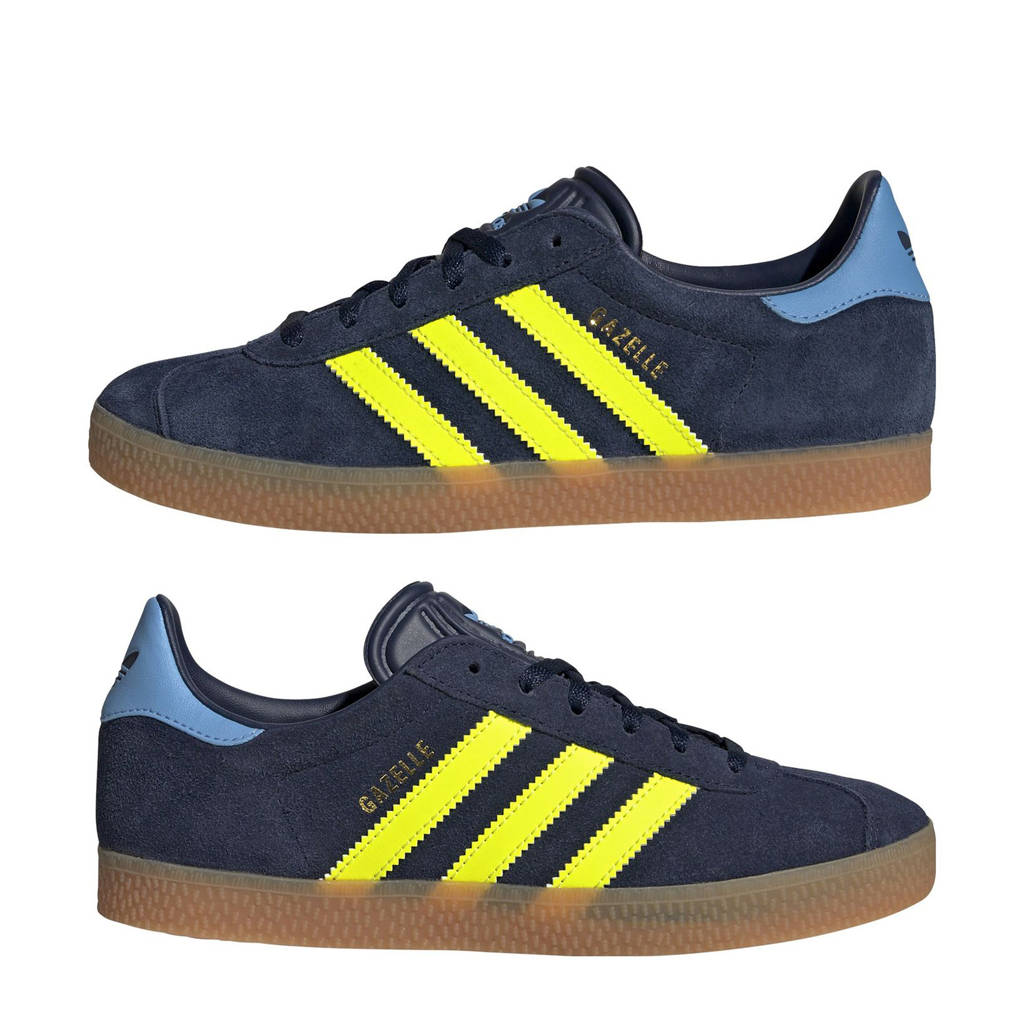 adidas Gazellesneakers donkerblauw/geel/gum