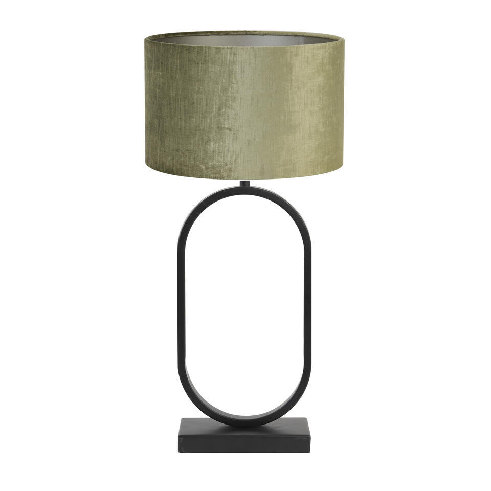 Tafellamp Jamiri/Gemstone - Zwart/Olive - Ø30x67cm
