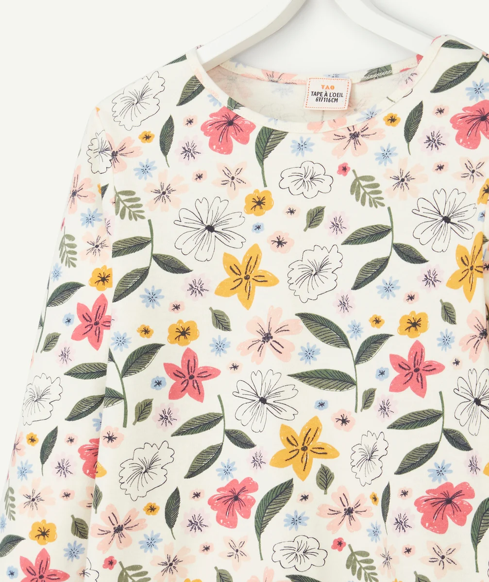 PYJAMA FILLE EN COTON IMPRIMÉ FLORAL COLORÉ