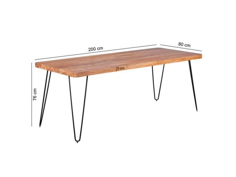 Eettafel, 160 / 200 x 80 cm