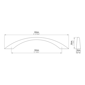 Greep Josephine zwart 160mm