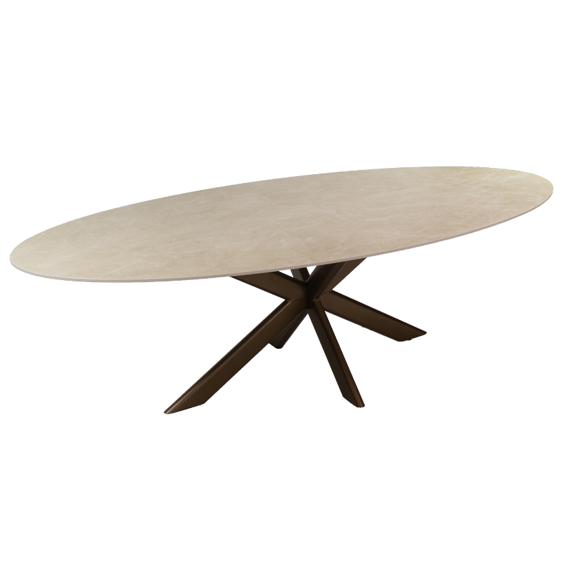 Eettafel Ovaal Fume 180x90 cm