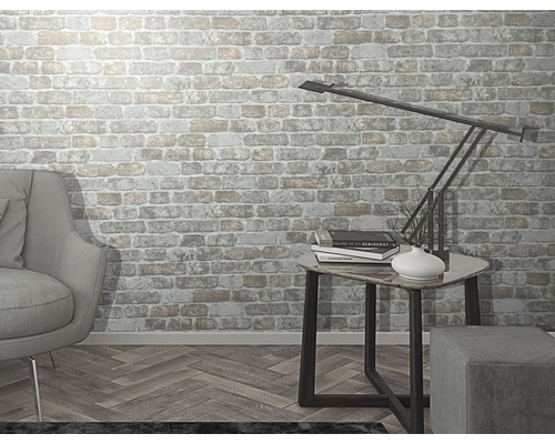 Vliesbehang 58410 Brique Stones grijs