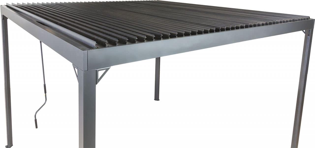 Primaster Pavillon Triviso 3x3m Gartenpavillon Alu inkl Lamellendach zum Öffnen