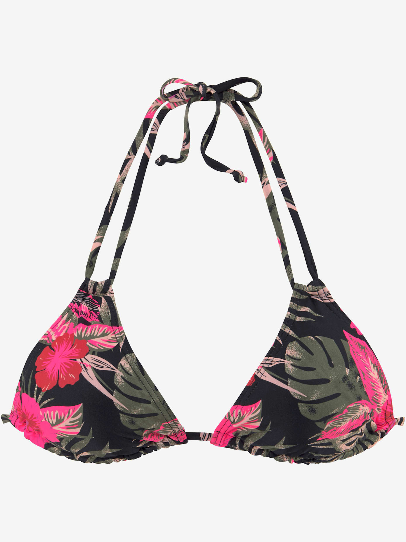 Haut de bikini triangle imprimé tropical