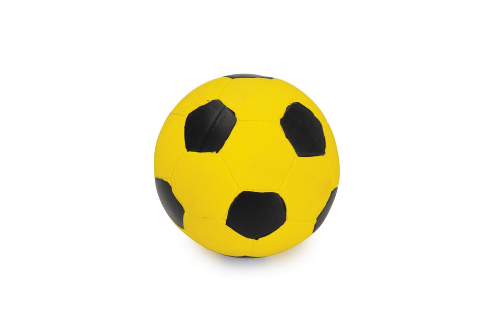 Beeztees Voetbal - Hondenspeeltje - Zwart Geel - 21x10x2 cm - M