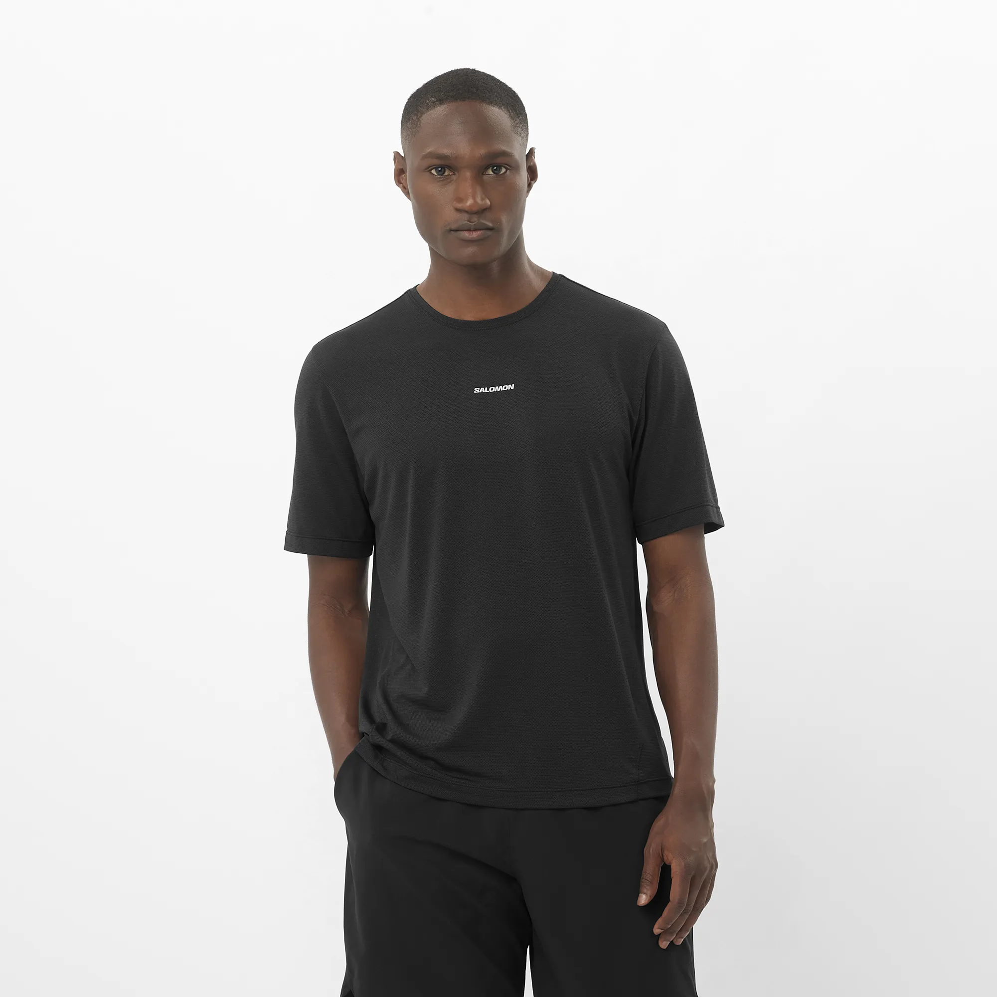 Salomon Men's Shkout Core Short Sleeve Tee Deep Black