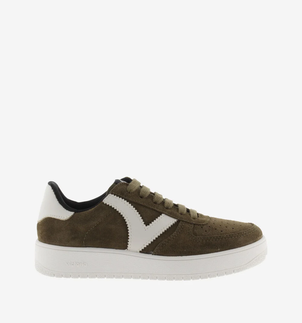 MADRID SPLIT LEATHER TRAINERSKAKI