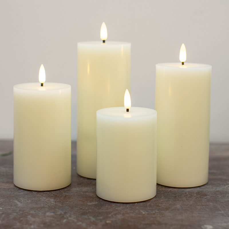 Lot de 4 bougies en cire LED