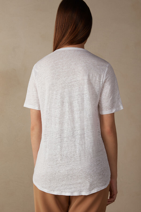 Camiseta de linho de manga curta