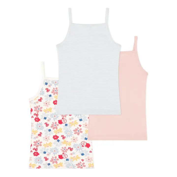 Petit Bateau Lot 3 Débardeurs Fleurs | Rose
