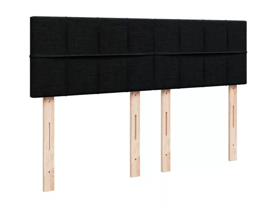 Sommier à lattes de lit avec matelas Noir 140x190 cm Tissu