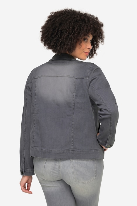 Jeansjacke Frieda, Wascheffekte, Hemdkragen, Langarm