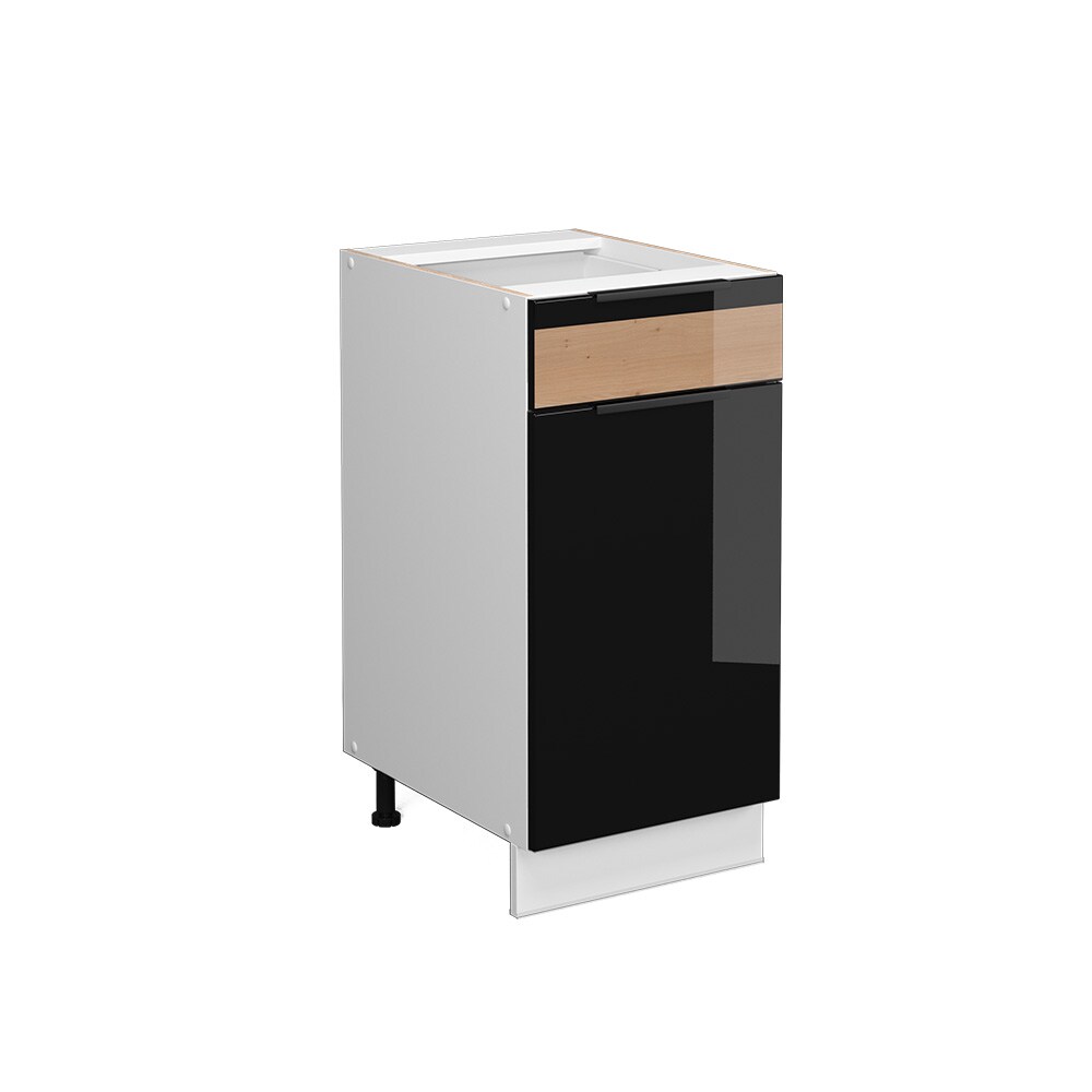 Vicco Schubunterschrank Küchenschrank Küchenmöbel Fame-Line Weiß Schwarz Eiche 40 cm modern Hochglanz