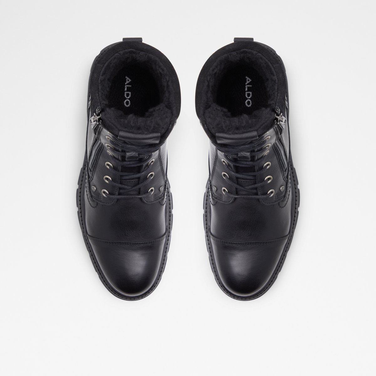 Caleseth Black Leather Smooth Men Lace-up boots