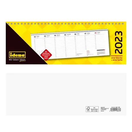 Idena Tischkalender 2023, FSC® Mix, 28,6 x 10,1 cm, 1 Woche auf 1 Seite