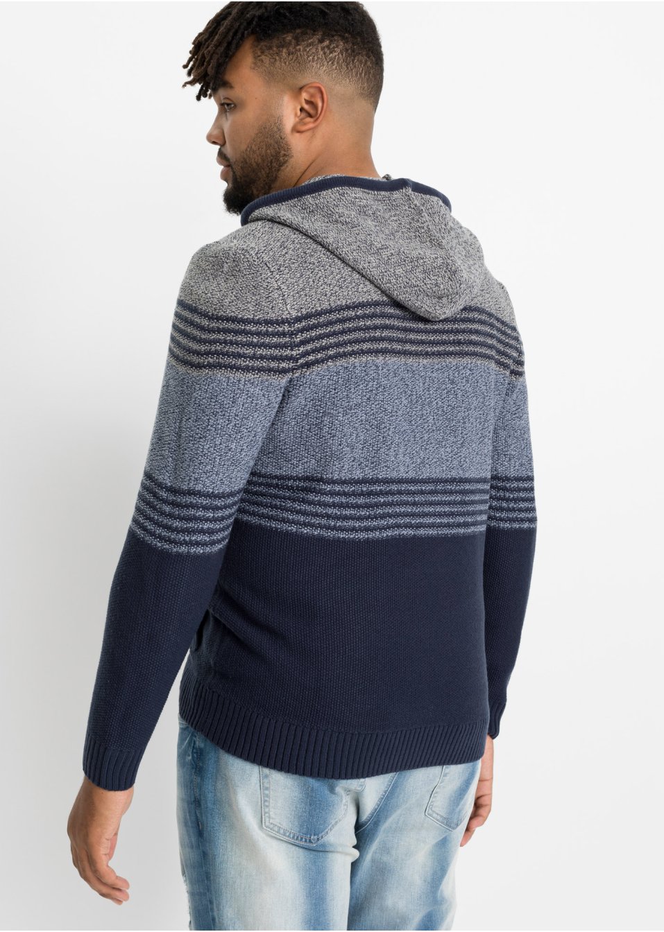 Gilet en maille à capuche