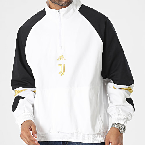 Veste Col Zippé Juventus Icon HS9805 Blanc Noir