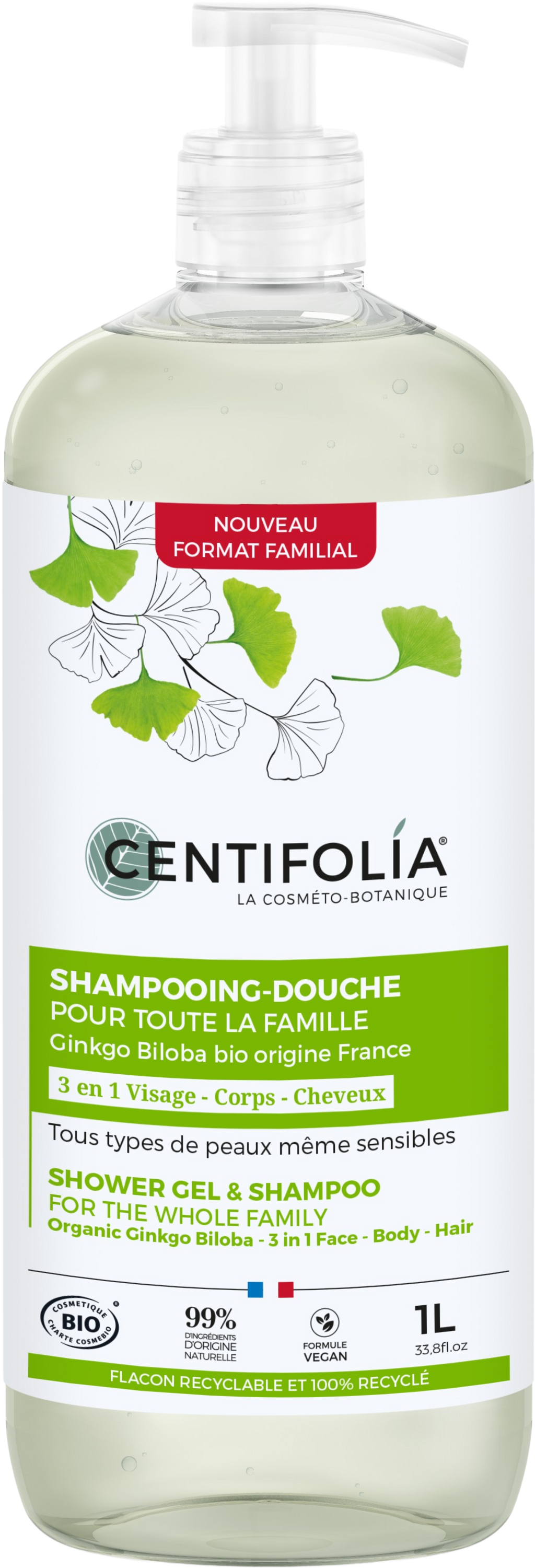 CENTIFOLIA  Family 3in1 Shower Gel & Shampoo, 1 l