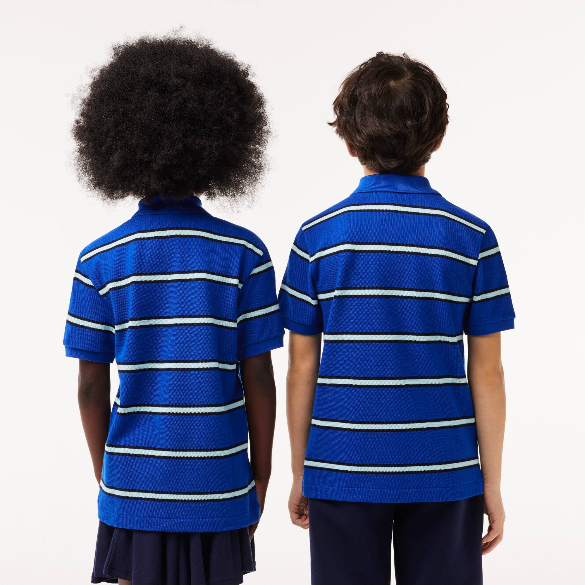 Jungen LACOSTE Poloshirt aus gestreiftem Piqué Poloshirts - Blau - Lacoste - Kinder