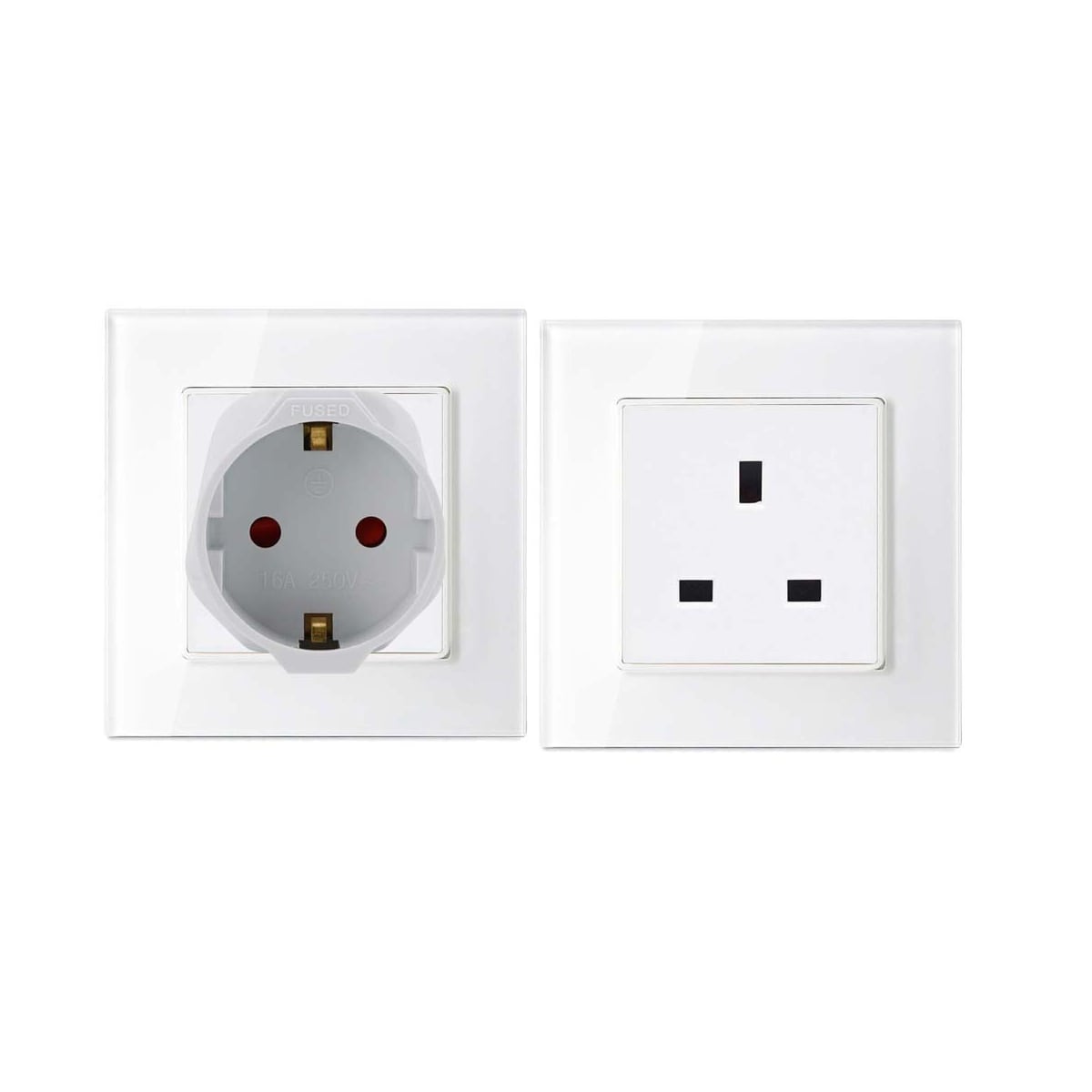 4x Socket Adapter Travel Converter (uk type g til eu)