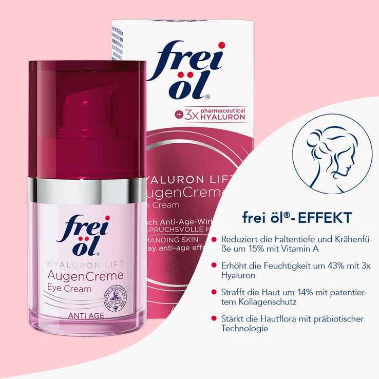 Frei Öl Anti-Age Hyaluron Lift Augencreme, 15 ml