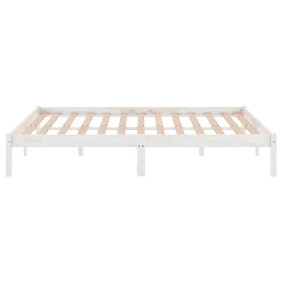vidaXL - Tweepersoonsbed frame - Wit - Massief grenenhout - 160x200 cm