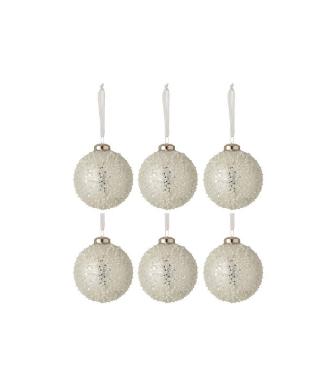 Paris Prix - Lot De 6 Boules De Noël serenity 8cm Argent