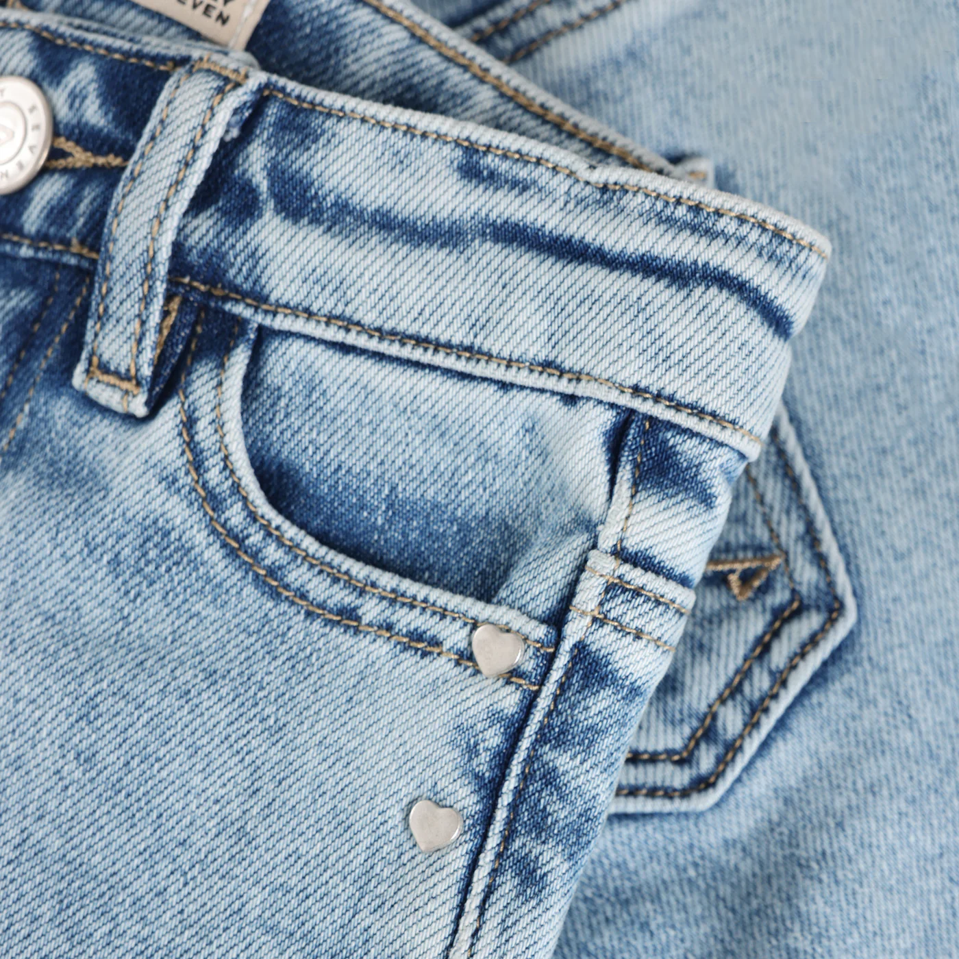 Daily7 Daily7 denim wide fit studs blue denim