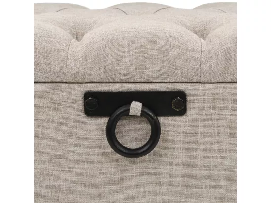 Banc de rangement avec dossier 110 cm Crème Tissu