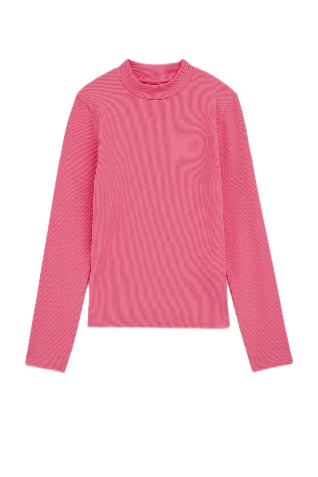 WE Fashion ribgebreide longsleeve felroze
