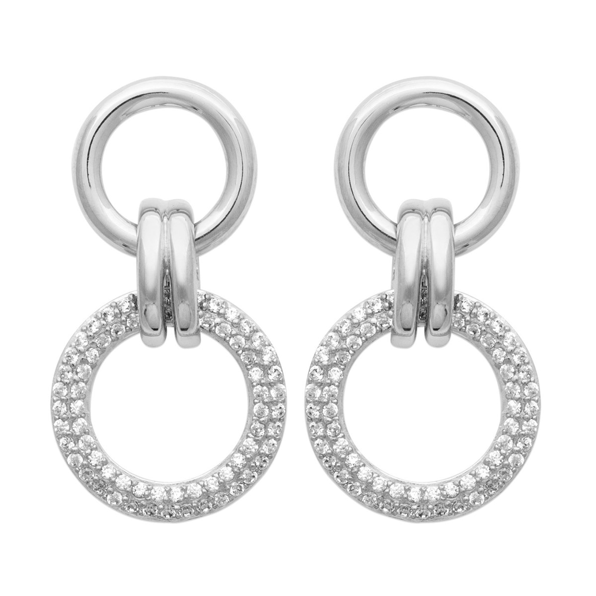 Boucles d'oreilles Brillaxis anneaux argent empierré