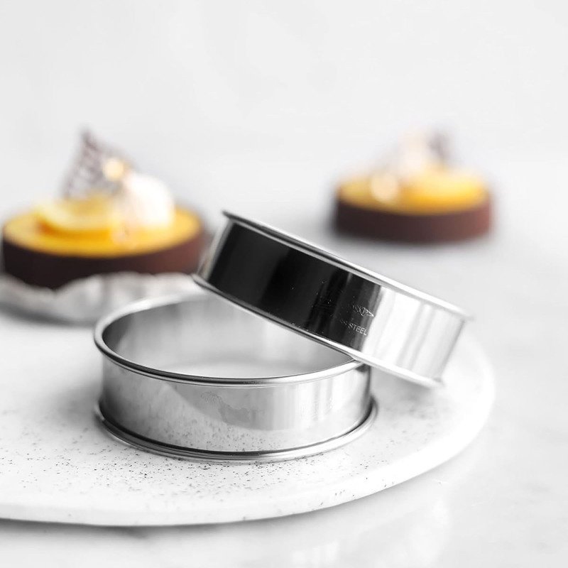 Cercle à tartelette en acier inoxydable - Ø 8 cm - Lot de 4