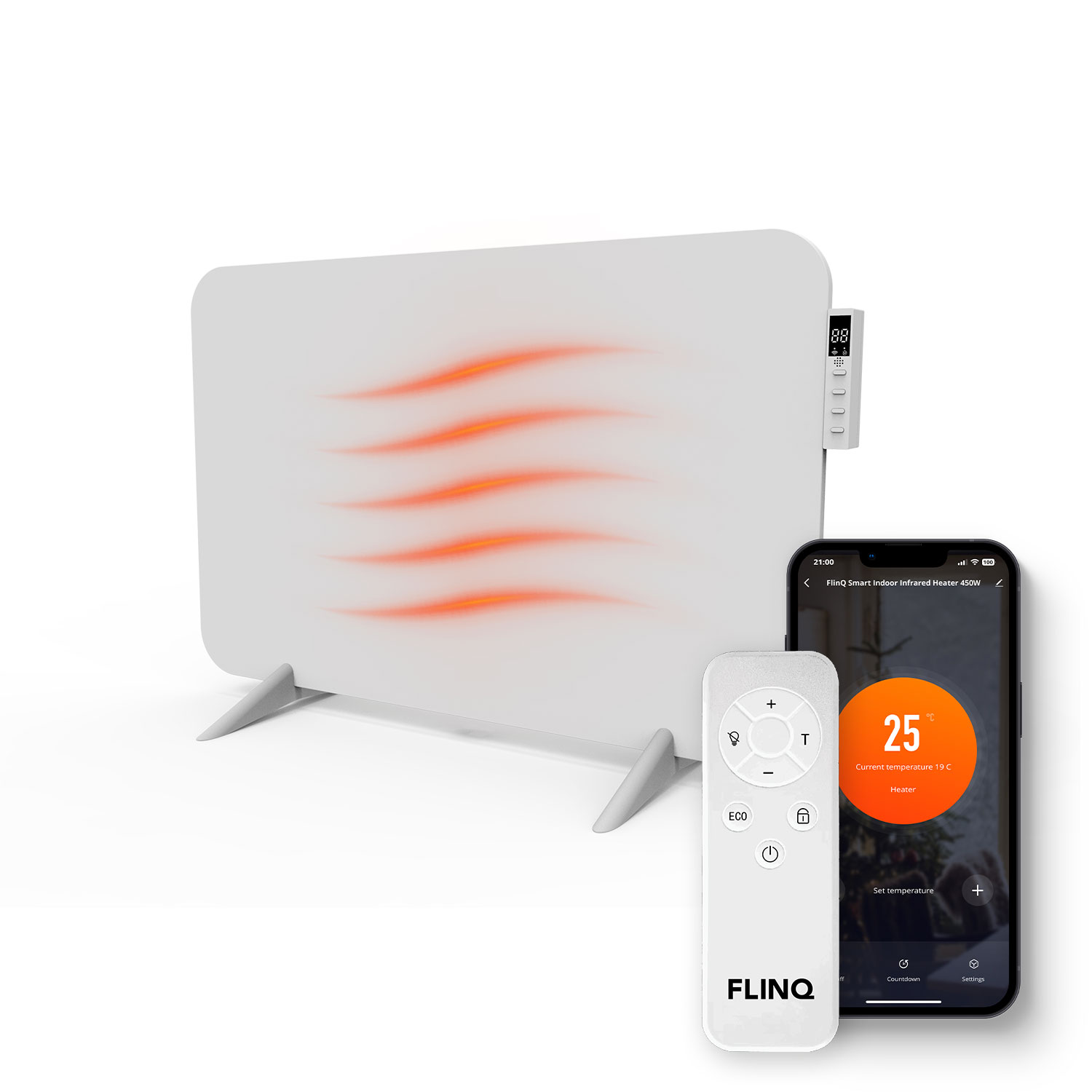 FlinQ 450 watt Slimme Infrarood verwarming - wit