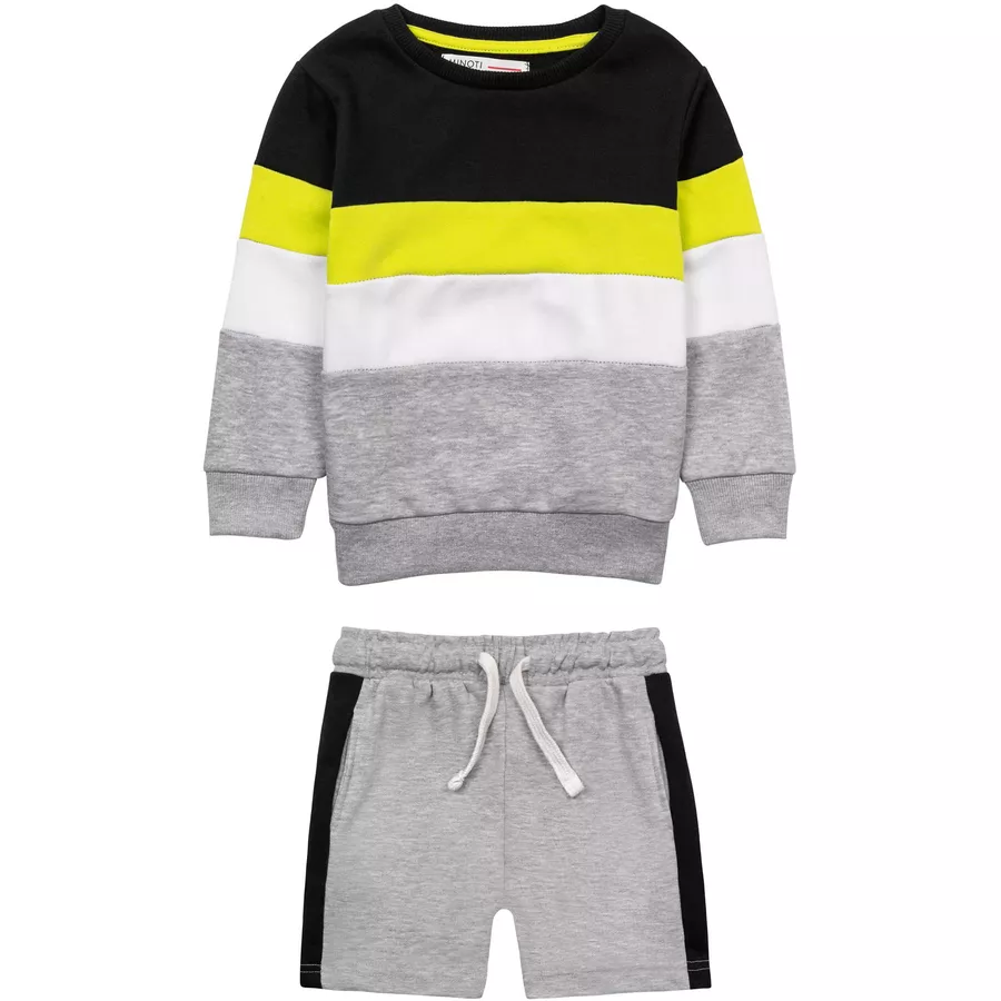 MINOTI Sweatshirt und Shorts im Set SchwarzGrau