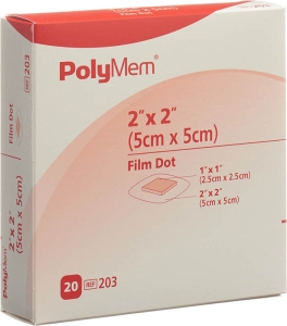 POLYMEM ADHESIVE Wundverband 5x5cm film steril, 20 Stück