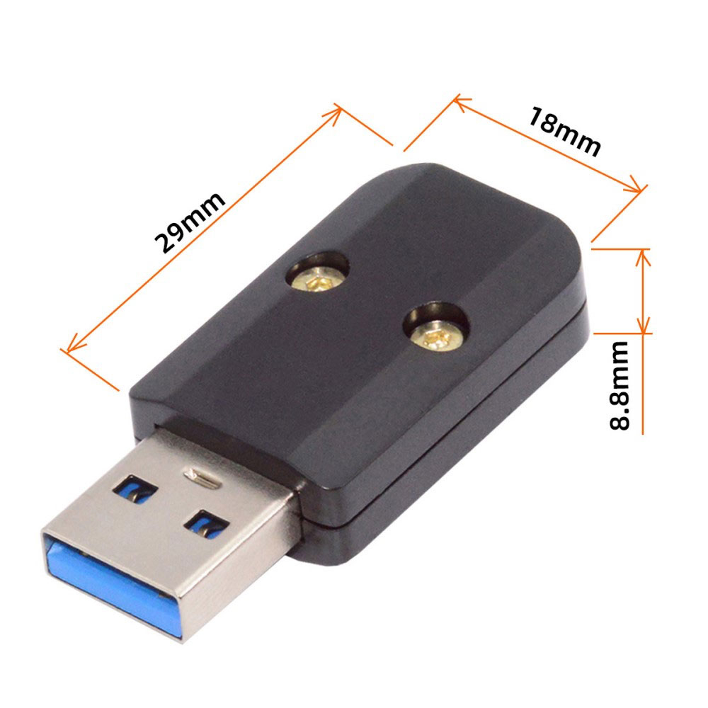 USB A Stecker Steckverbinder zum Löten mit Lötkontakt und Aluminiumgehäuse für 6.0mm Kabel - Schwarz