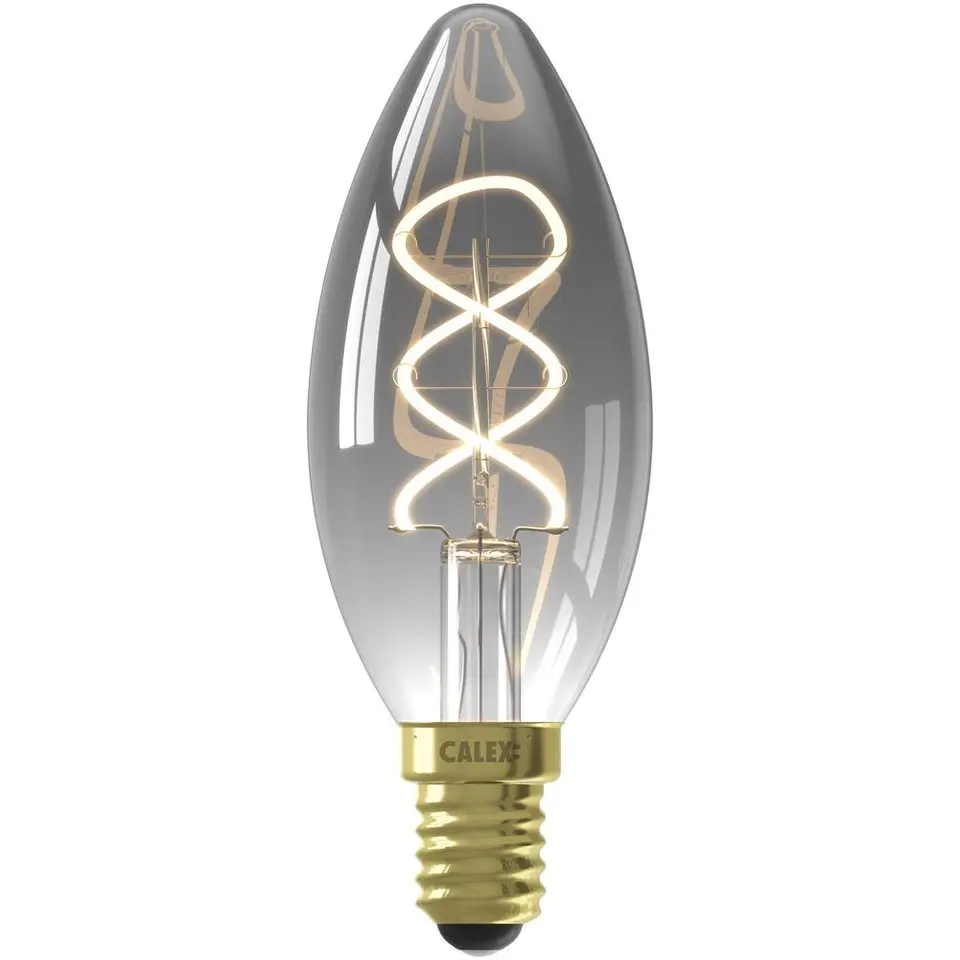 Calex LED kaarslamp - titaniumkleur - E14 - 4W - 136LM - dimbaar