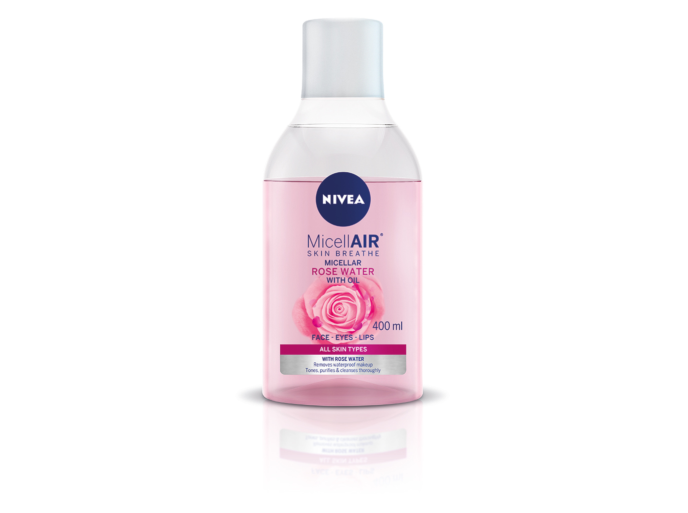 Água Micelar de Rosto com Óleo e Água de Rosas MicellAIR Skin Breathe NIVEA 400 ml