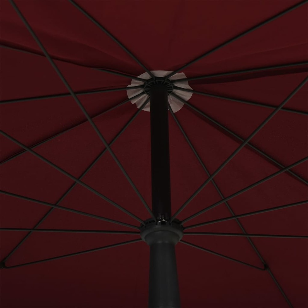 Parasol de jardin avec mât 200 x 130 cm rouge bordeaux