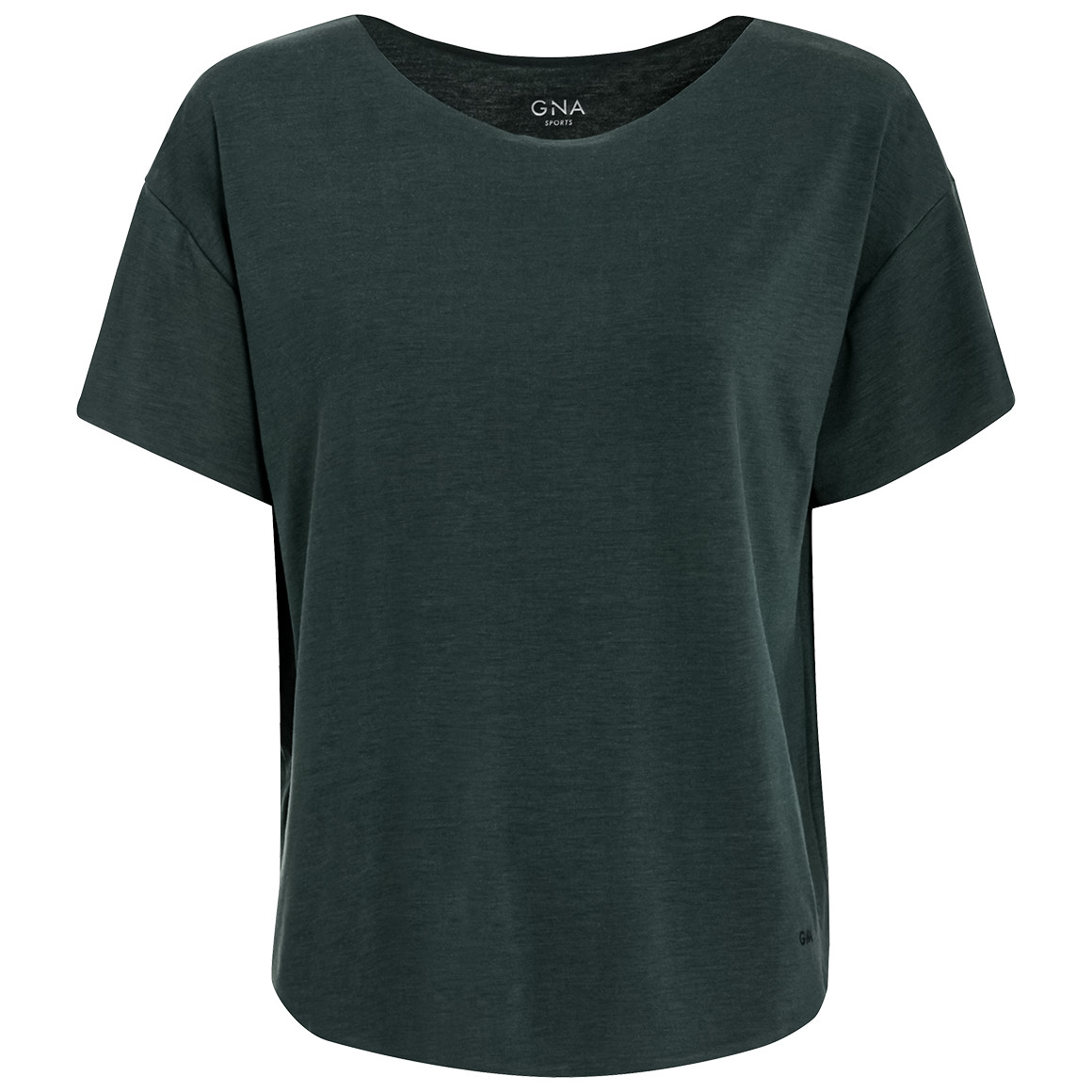 Gina Sports Damen Sport T-Shirt unifarben dunkelgrün