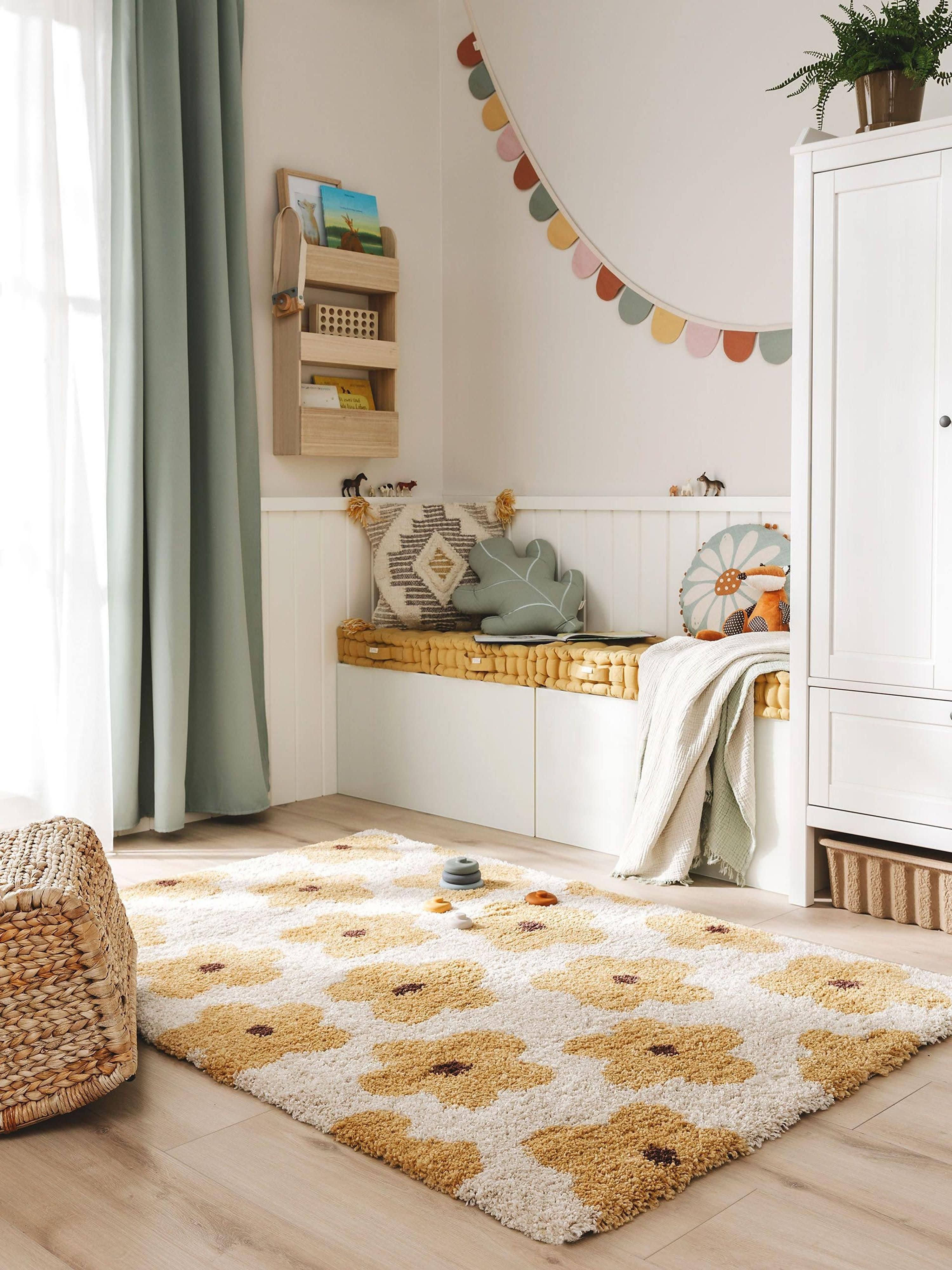 Kindervloerkleed Gobi met bloemenpatroon