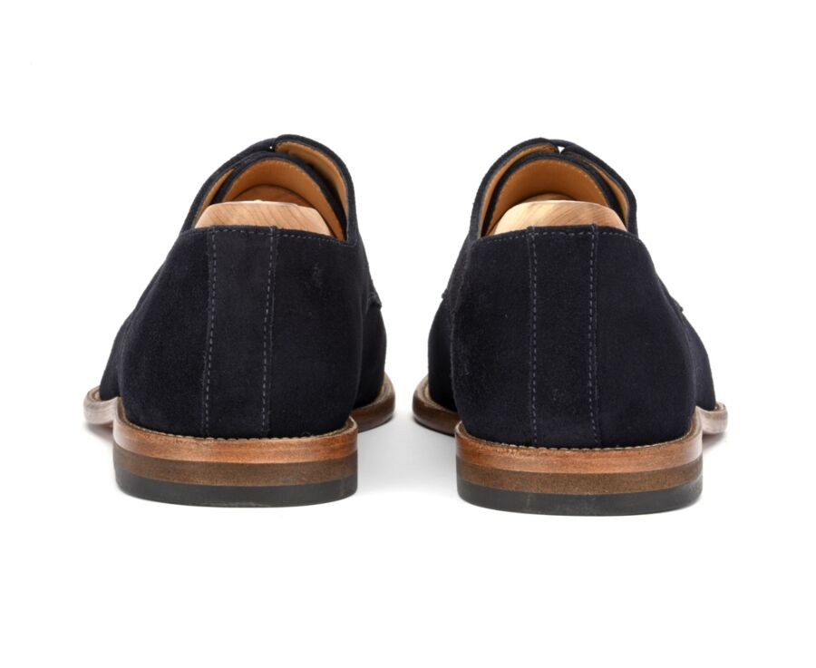Derbies homme Velours Marine semelle cuir - HILPERTON